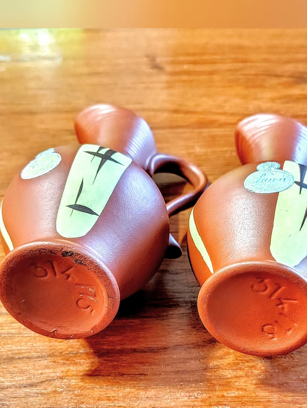 Rare MCM Sawa Keramik Germany Terracotta Pitcher Vases- Matching Pair 314/15